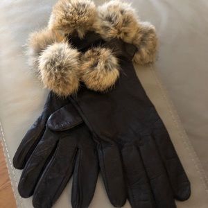 Brown leather gloves